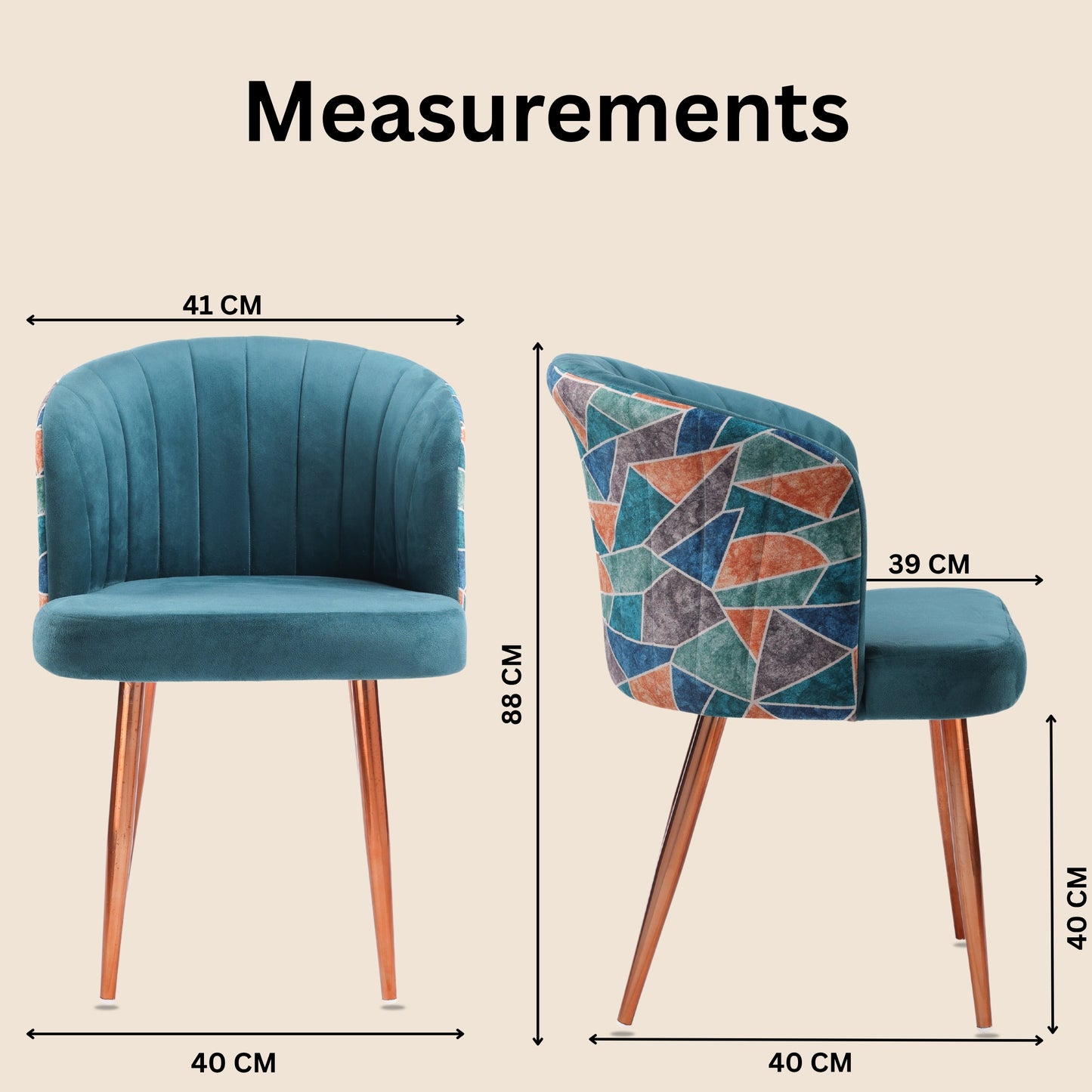 Velza Chair (Teal with Multi)