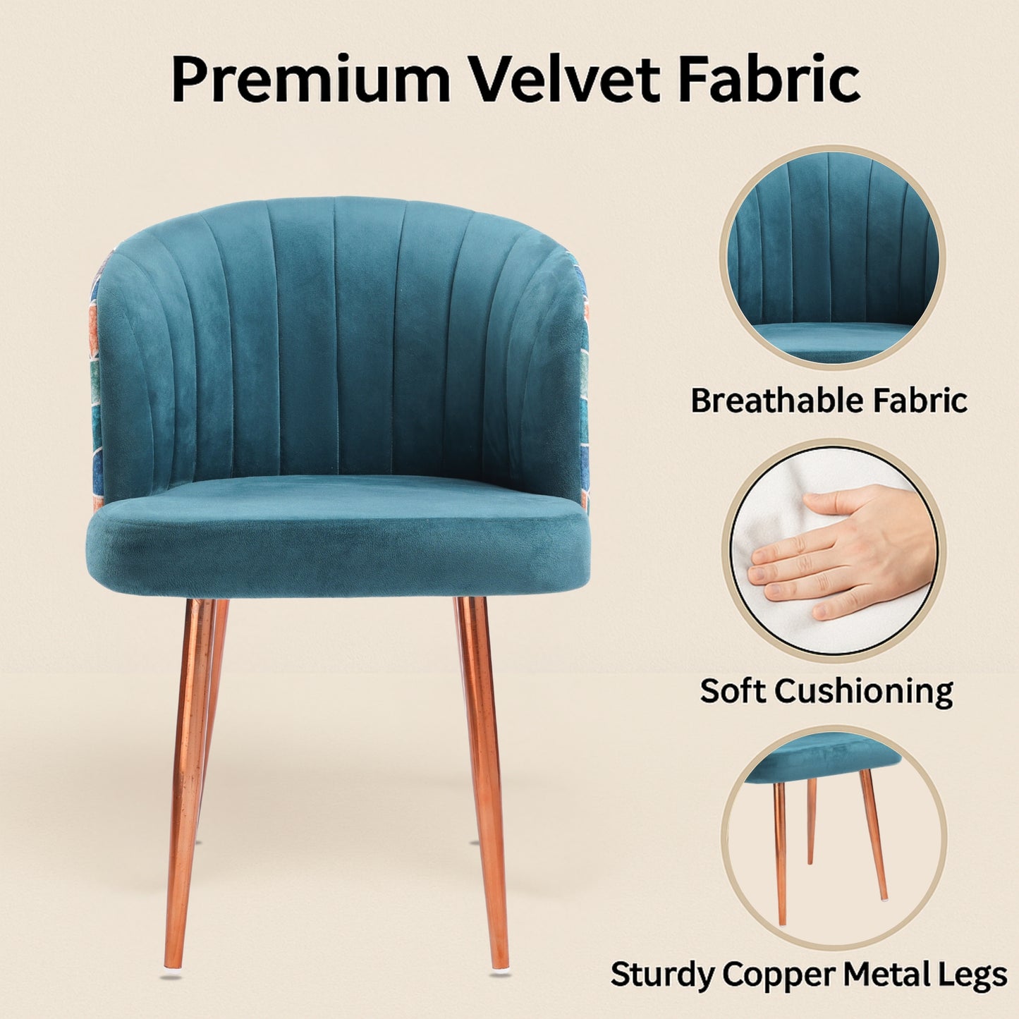 Velza Chair (Teal with Multi)