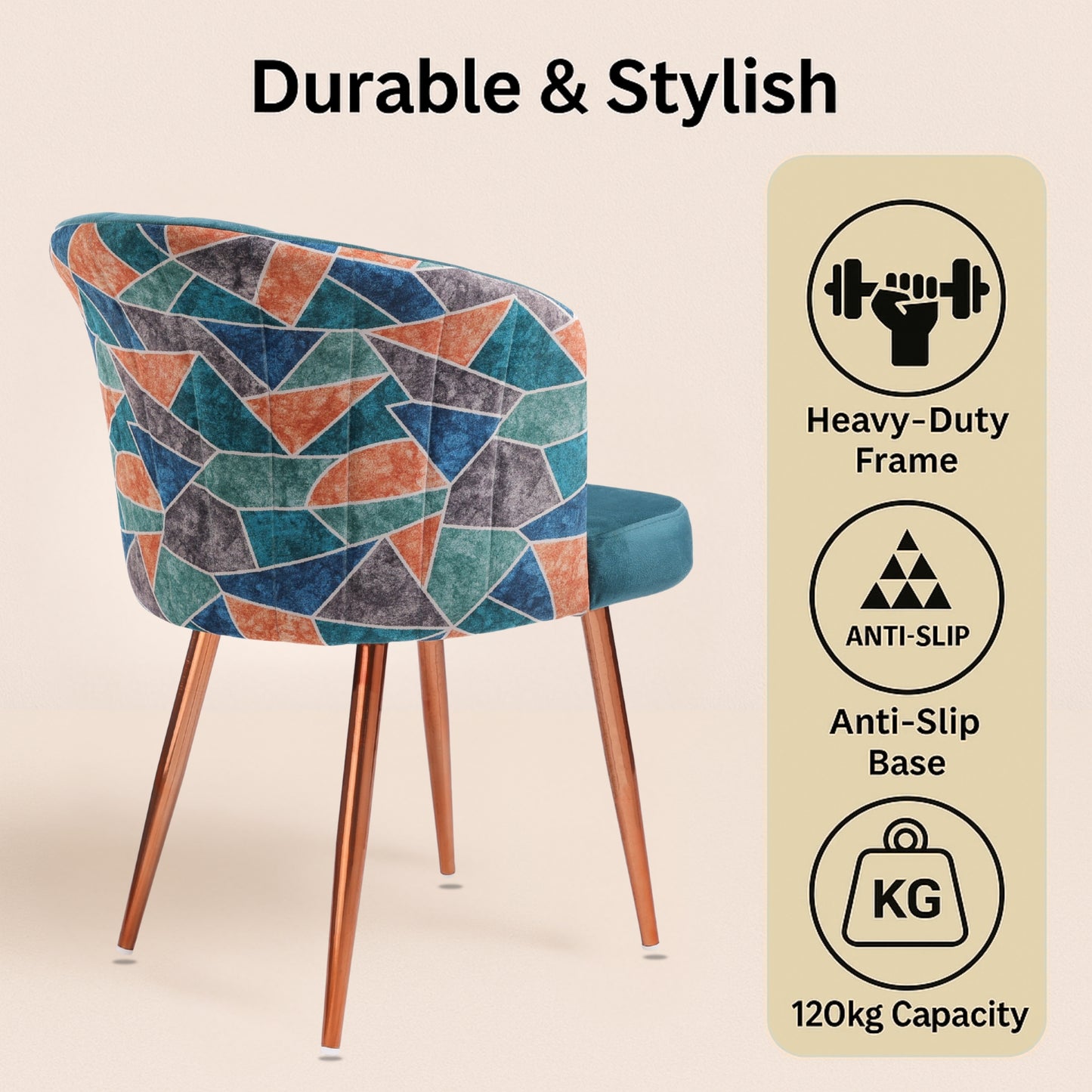 Velza Chair (Teal with Multi)